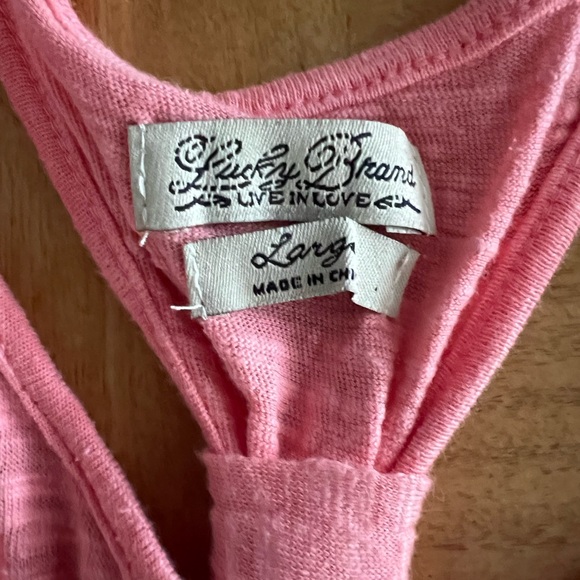 Lucky Brand Girls Large Peach Sundress with beige/white detailing - Picture 4 of 8